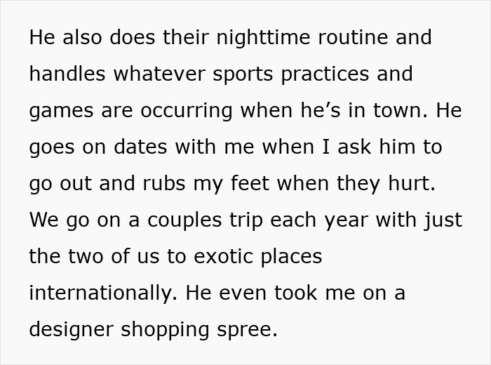 Texto sobre un hombre que prioriza el trabajo y al mismo tiempo mantiene la comprensión de su familia y su esposa a pesar de los desafíos.