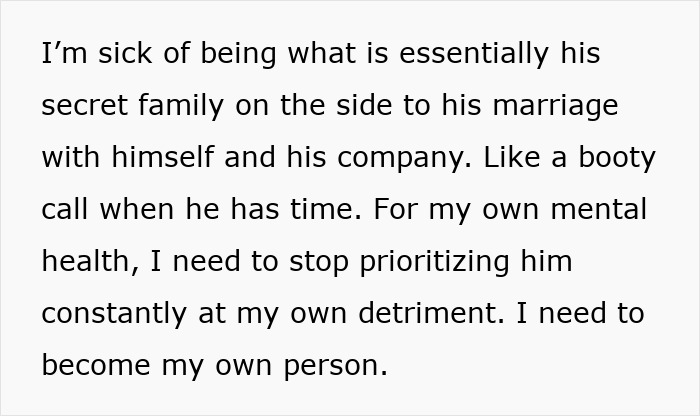 Texto que expresa frustración porque un hombre prioriza el trabajo sobre la familia, lo que afecta la salud mental y las relaciones.