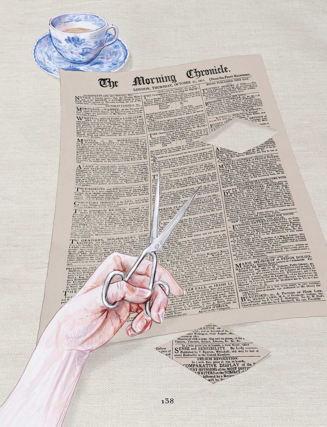 Una página de Patchwork: una biografía gráfica de Jane Austen de Kate Evans.