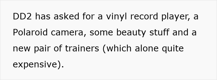 Lista de solicitudes de regalos de Navidad que incluyen un reproductor de vinilo, una cámara Polaroid, artículos de belleza y zapatillas deportivas caras.