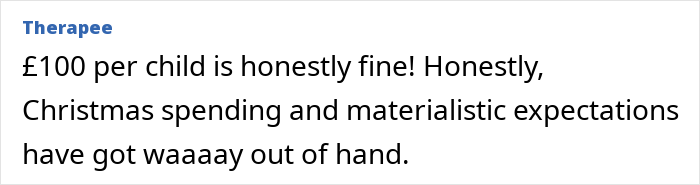 El comentarista Therapee analiza las preocupaciones sobre £100 por niño para Navidad y las crecientes expectativas materialistas.