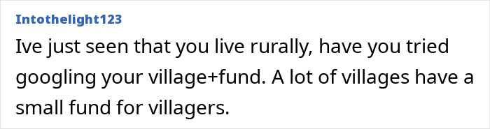 Un comentarista sugiere buscar fondos de aldeas rurales para ayudar, en relación con el cambio en las contribuciones que causó pánico en la madre.