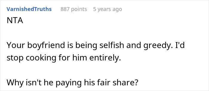 Una mujer reconsidera su relación después de que su novio le echa sal a una olla entera de chile, destacando un comportamiento egoísta y codicioso.