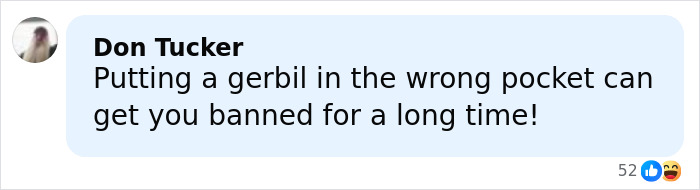 Comentario de Don Tucker bromeando sobre la prohibición, relacionado con Richard Gere y la controversia de los Oscar en una discusión en línea.