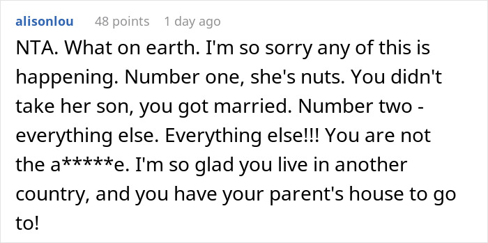 Captura de pantalla del comentario de Reddit sobre una madre que toma a su bebé y se marcha furiosa de MIL después de intentar hacerse cargo de la alimentación