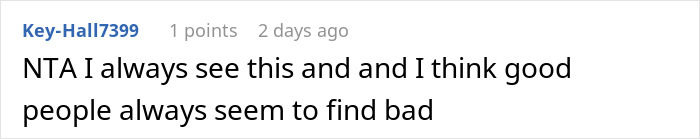 Captura de pantalla de un comentario en línea sobre las relaciones entre una mujer desempleada y un hombre desempleado.