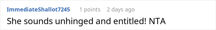 Captura de pantalla de un comentario en línea que critica a una mujer desempleada por engañarla y pedirle a su ex que financie su vida.