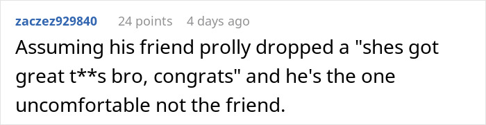 Comentario de texto en una plataforma social que analiza las molestias relacionadas con una mujer que nunca usa sostén en casa.