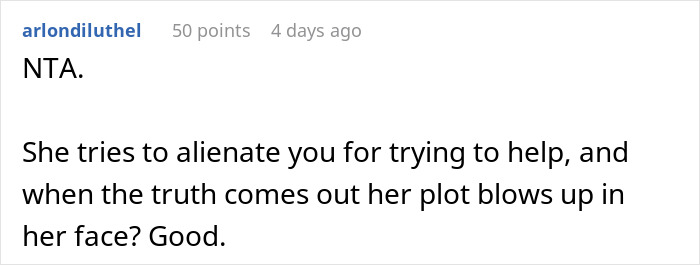 Texto alternativo: comentario en línea sobre un hombre que puso a sus compañeros de trabajo en contra de una mujer que lo denunció a Recursos Humanos por haber sido llamado canalla.