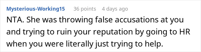 Comente en un foro sobre un hombre que pone a sus compañeros de trabajo en contra de una mujer que lo denunció a Recursos Humanos por comportamiento desagradable.