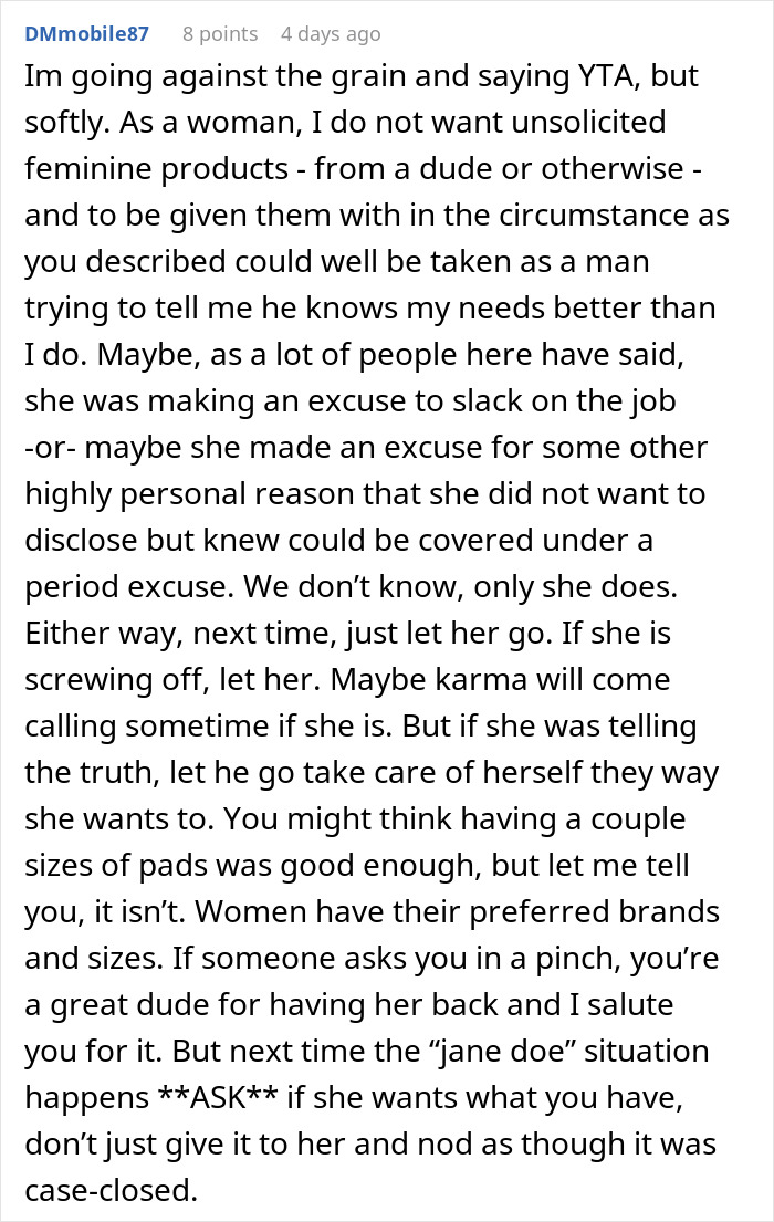Un hombre pone a sus compañeros de trabajo en contra de una mujer que lo denunció a Recursos Humanos después de un conflicto en el lugar de trabajo que involucró acusaciones de comportamiento grosero.