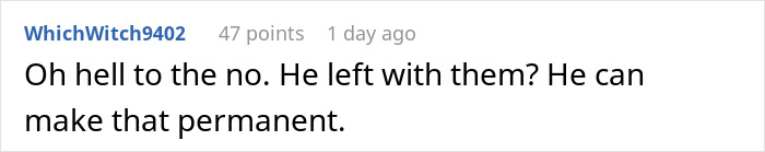 Texto de comentario sobre una nueva mamá que echa a sus suegros por no ayudar con el bebé.