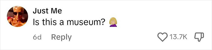 Comente que diga ¿Es este un museo con un emoji de mujer?, publicado por Just Me, que muestra 13,7 mil me gusta y una opción de respuesta.