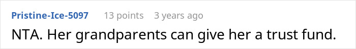 Comente en una discusión en línea que mencione que los abuelos pueden darle a su hijastra un fondo fiduciario.