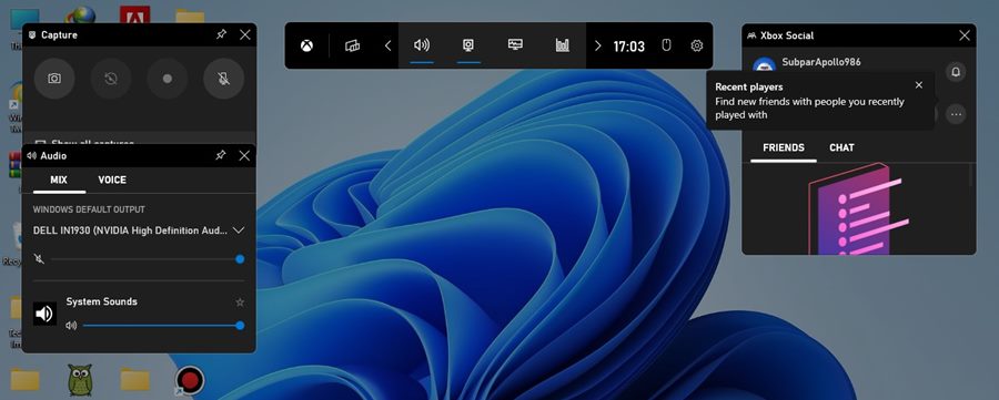 abre la barra de juegos de Xbox