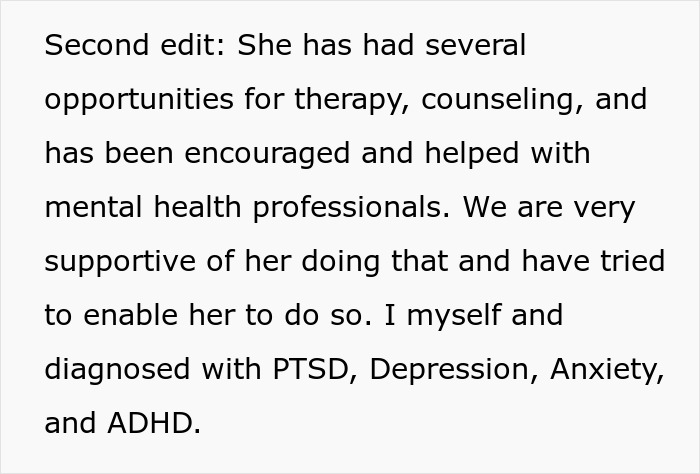 Texto sobre terapia, asesoramiento y apoyo de salud mental para una hermana embarazada en una situación de refugio para personas sin hogar.