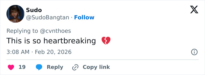 Usuario que expresa su angustia por las últimas palabras grabadas de Eric Dane para sus hijas adolescentes en una respuesta en las redes sociales.