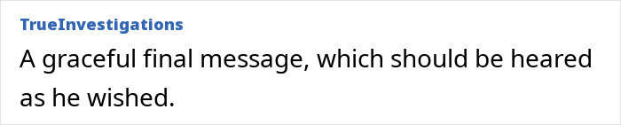 Extracto de texto de TrueInvestigations que describe el mensaje final grabado de Eric Dane para sus hijas adolescentes antes de su fallecimiento.