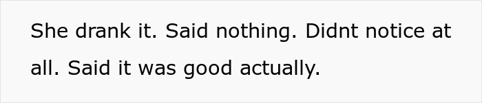 Texto sobre un fondo blanco que indica que una esposa snob del café bebía en secreto y le gustaba el tostado oscuro sin mencionarlo.