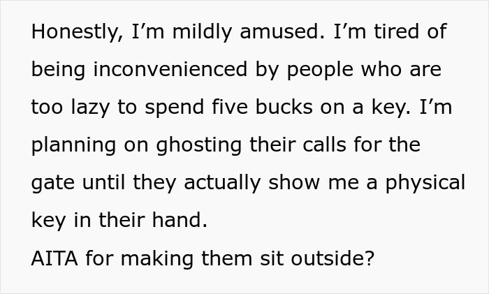 Publicación de texto que muestra a una mujer harta de ser el portero personal de sus compañeros de cuarto, ignorando sus llamadas y estableciendo límites.