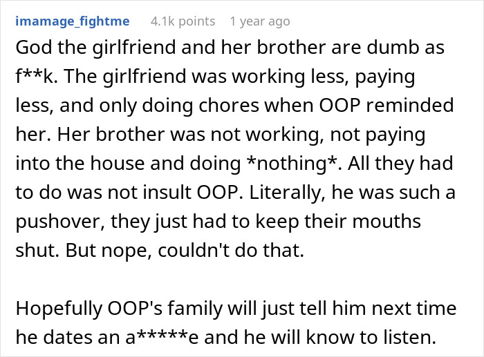 Publicación de texto sobre un cuñado perezoso incapaz de manejar a un hombre manco que usa un cuchillo mientras mamá corta verduras.