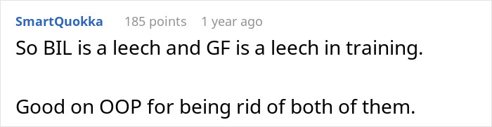 Captura de pantalla de un comentario de Reddit sobre un cuñado perezoso que no puede soportar a un tipo con un brazo cortando verduras.