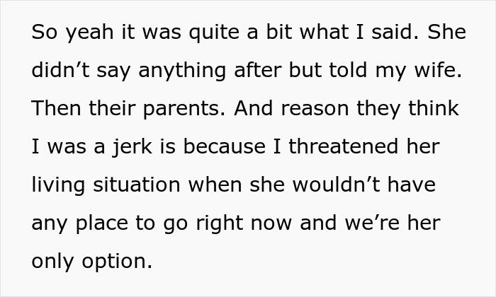 Texto que habla de una relación tensa y grosera que involucra amenazas sobre la situación de vida de un bebé y conflictos familiares.