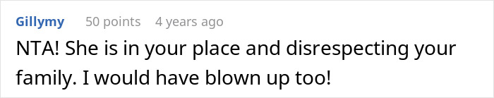 Comente diciendo que alguien es grosero e irrespetuoso en una relación de rudo bebé SIL, expresando frustración y apoyo.