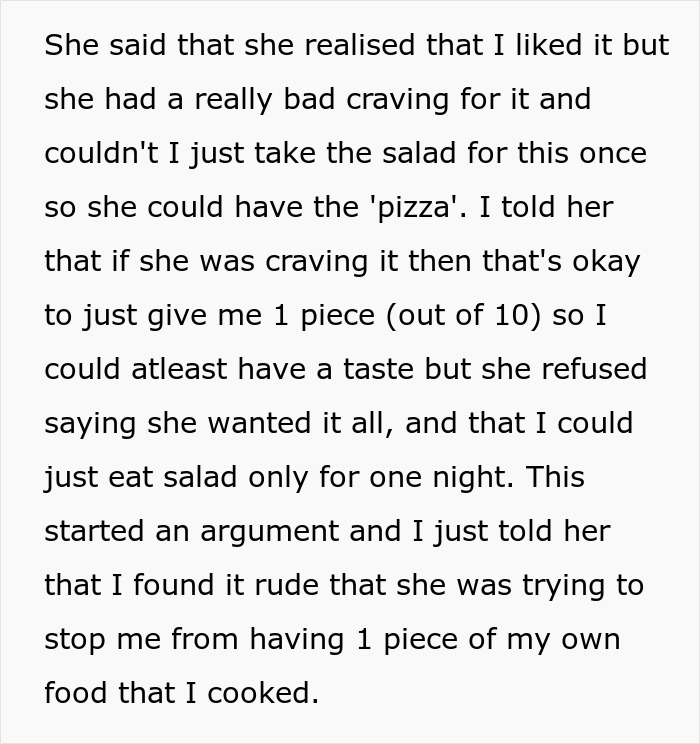 Texto sobre el comentario cruel de una esposa embarazada que causó dolor y discusión entre marido y mujer sobre los antojos de comida.