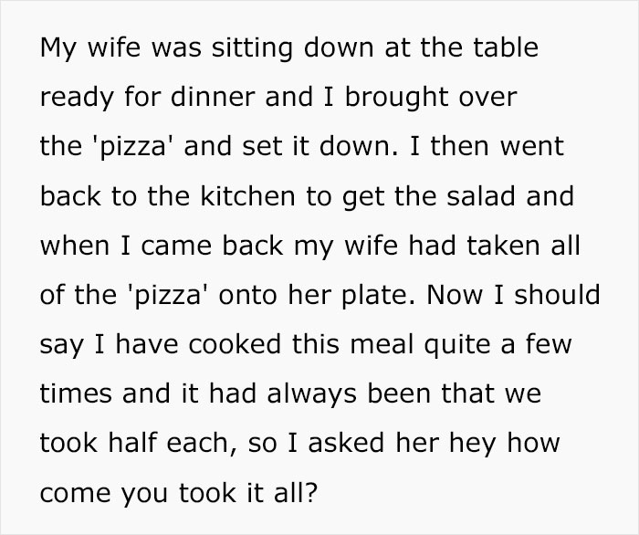 El marido recuerda el cruel comentario y las acciones de su esposa embarazada durante la cena que hirieron profundamente sus sentimientos.