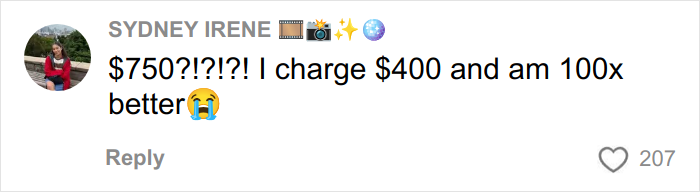 Comente en las redes sociales cómo reacciona al costo de la foto de compromiso, expresa frustración y reclama una mejor relación calidad-precio.