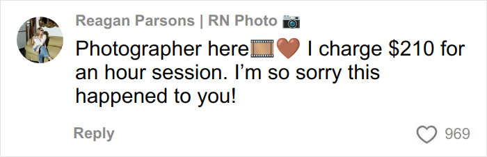 El fotógrafo se disculpó en un comentario y abordó horribles fotos de compromiso por las que pagó $ 725, lo que dejó a la gente desconcertada en línea.